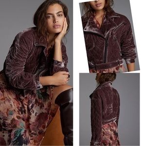 Anthropologie Avec Les Filles Quilted Velvet Jacket